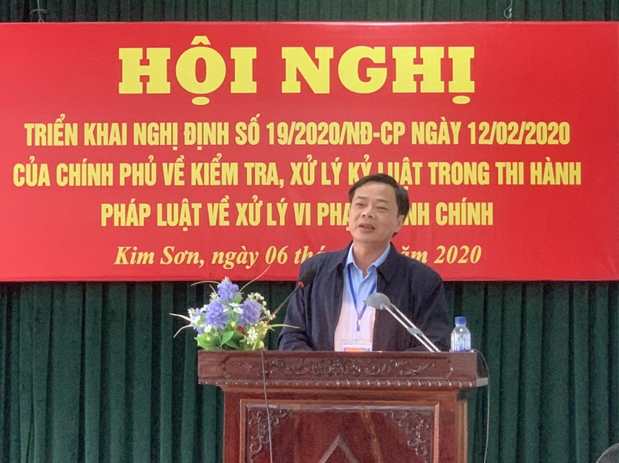 UBND huyện Kim Sơn: triển khai Nghị định của Chính phủ về kiểm tra, xử lý kỷ luật trong thi hành pháp luật về xử lý vi phạm hành chính