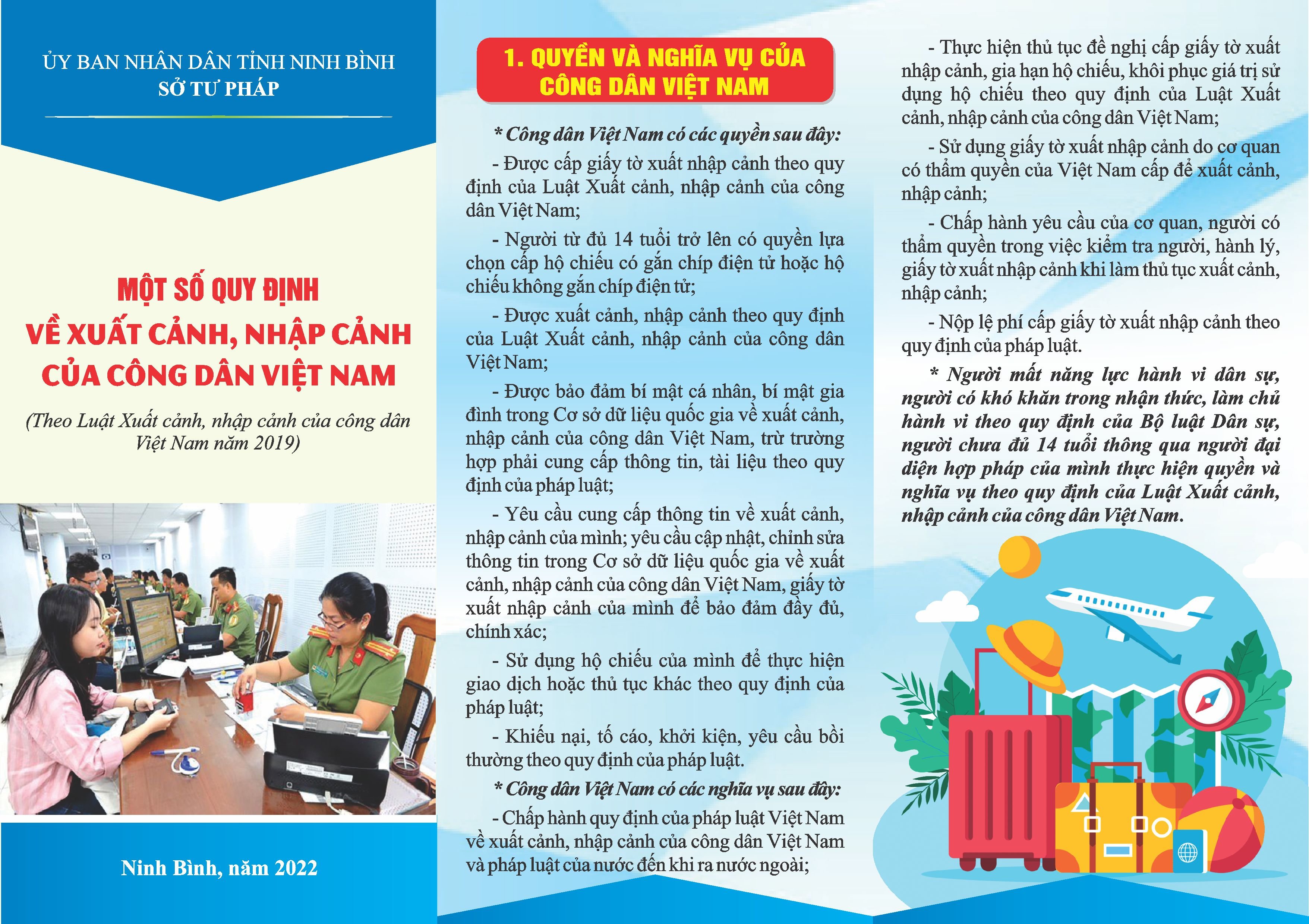Tờ gấp Một số quy định về xuất cảnh, nhập cảnh của công dân Việt Nam